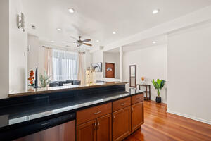 View from the kitchen toward the living room