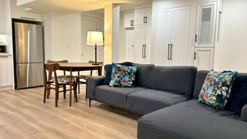 Dining table and seating for social moments