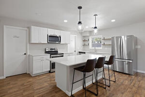 Fully equipped kitchen with modern appliances