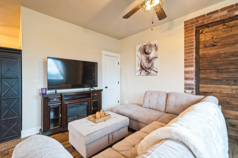 Relax in our living room space where there's  a smart TV.