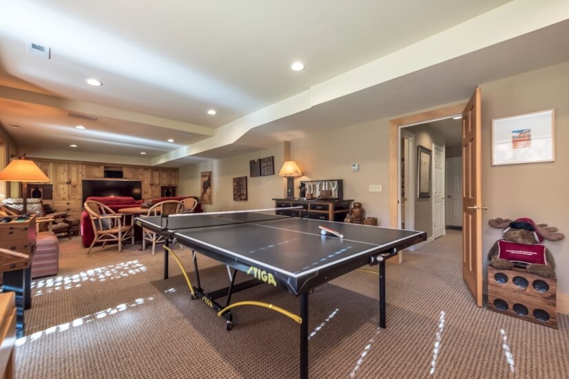 Have fun with a full-size ping pong and foosball table