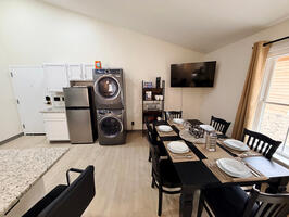 Kitchen Fridge, W/D from Living Room