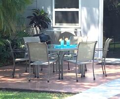 Pool side patio table and chairs
