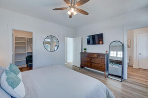 Primary bedroom from corner