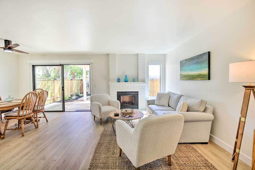 Dining and living room combo view