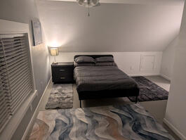 Full size bed with nightstand