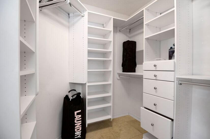 Enjoy extra storage space in this spacious walk in closet