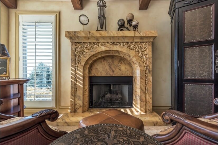 Master fireplace -seating to enjoy fireplace/city views/TV