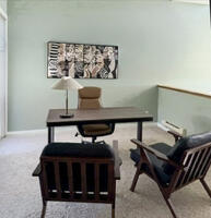 dedicated office, Flexispot motorized desk.