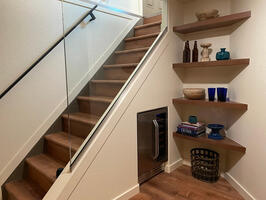 Stairway and Beverage Fridge