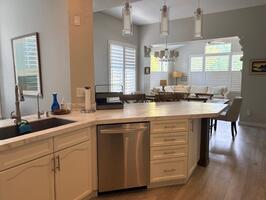 Fully equipped kitchen with a gas stove