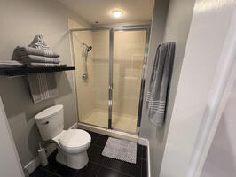 newly tiled glass shower