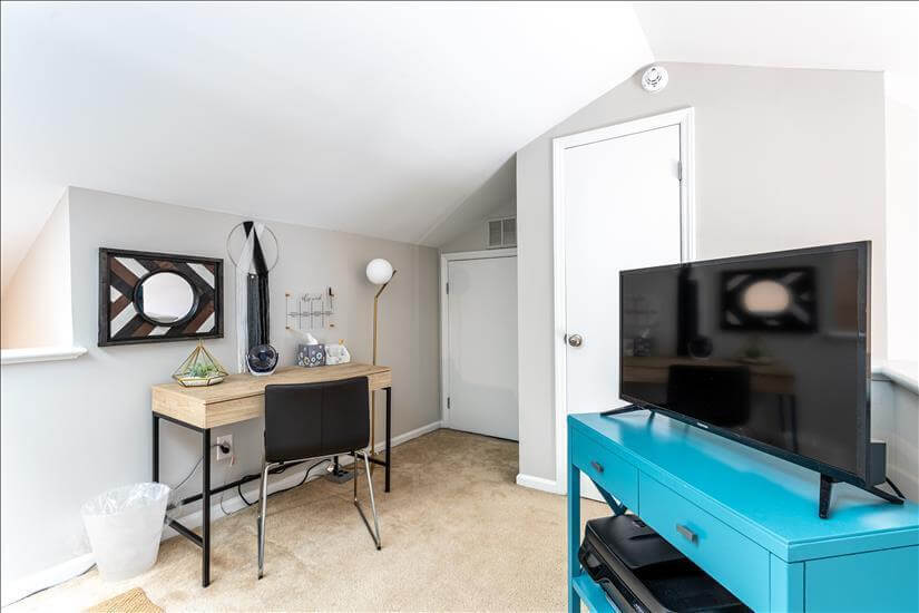 Office at home, complete with wireless printe