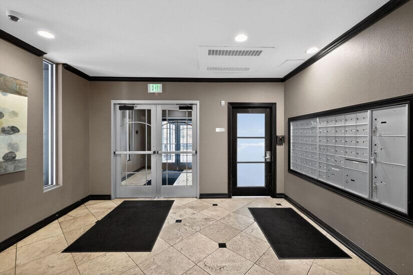 Main building entry interior from elevators