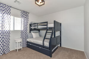 Third Bedroom with twin/full bunk and trundle. Kids' dream.