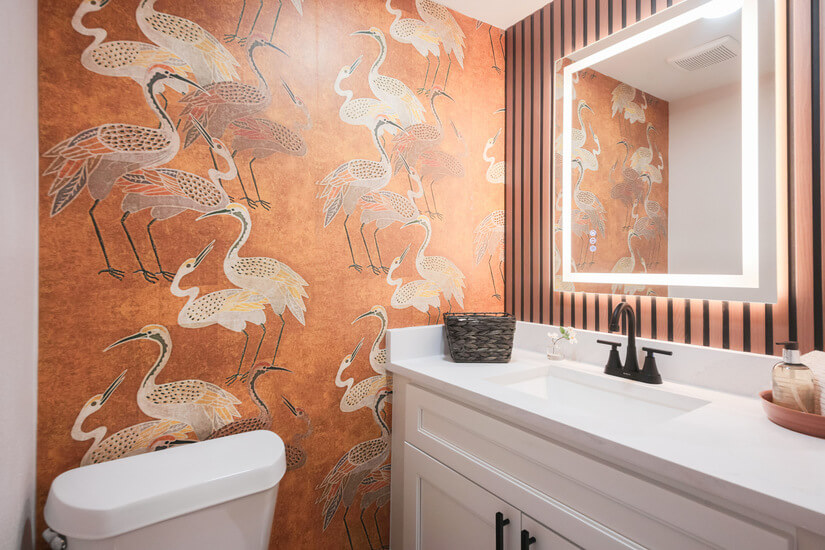 Convenient half bath off the living area