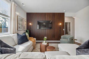 Gather in style with a plush sectional and accents.