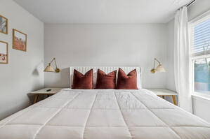 Tranquil space with desert-inspired decor and greenery