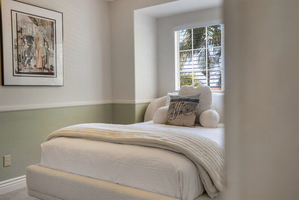 Inviting Queen Bedroom with Bouclé Article Bed Frame & Heli