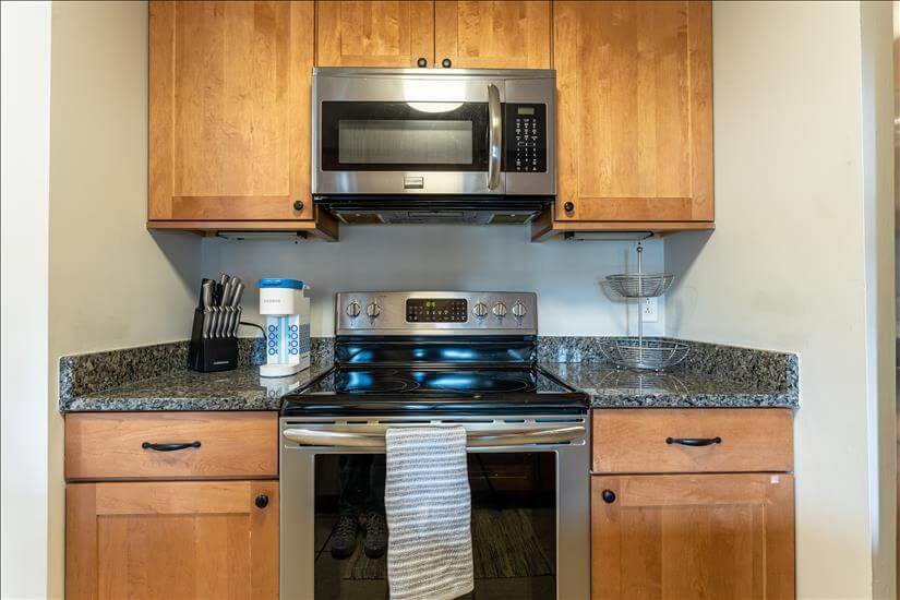 Plenty of counter space for meal preparation