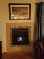 A gas fireplace creates a cozy retreat