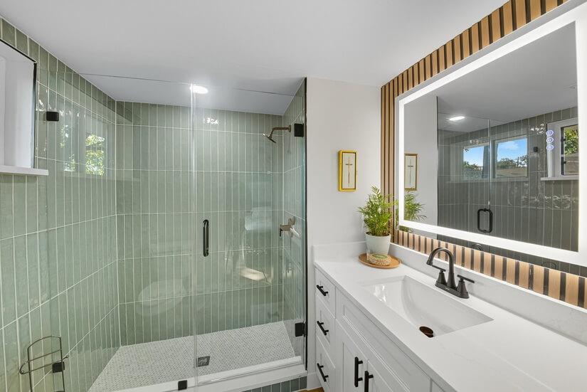 Modern bathroom with walk in shower