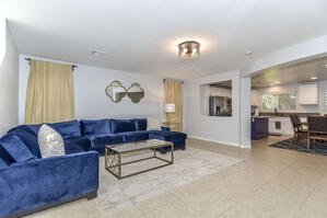 Spacious Living Room with large Velvety sectional