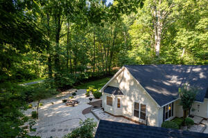Aerial view from top of detached garage