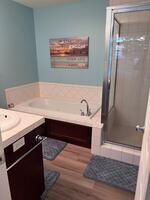 Master bath with jacuzzi tub and walk-in shower