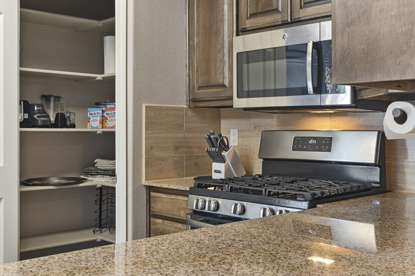 View from kitchen counter area