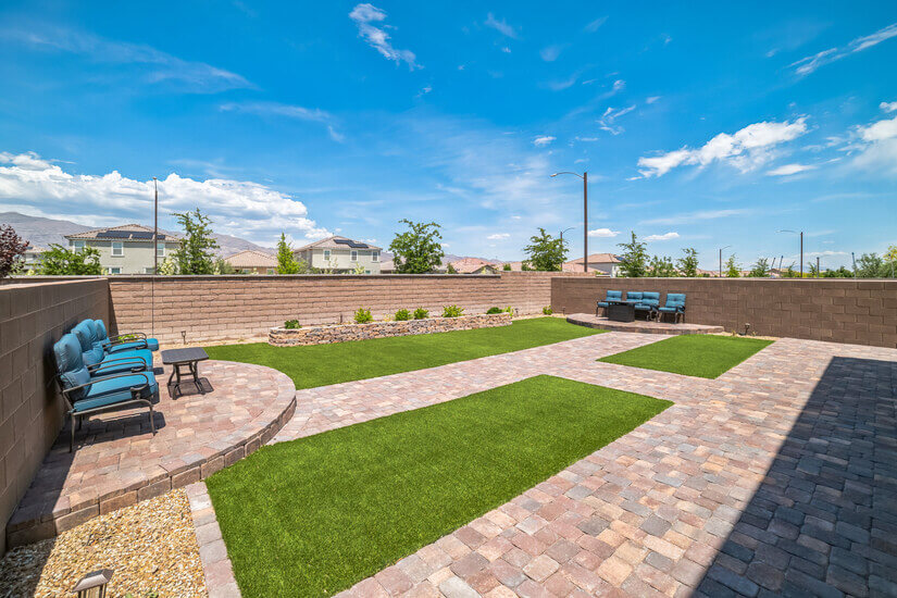 Large backyard in this Las Vegas furnished rental