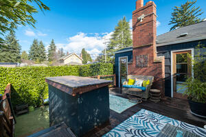 The stairs lead you to the lower area. Outside dining, etc