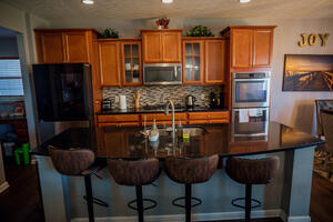 Kitchen Island with bar stools