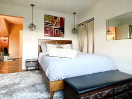 Bedroom with lake Washington view