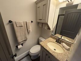 Bathroom with stall shower