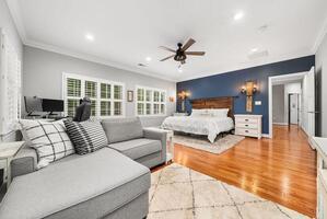 Expansive primary suite with sitting area