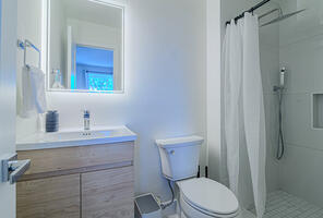 Two full baths, high-end rainfall shower