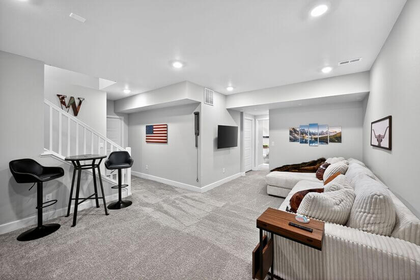 Basement furnishings for enjoying games