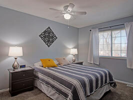 Master bedroom has a king bed