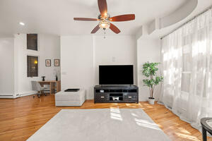 Living room with Roku smart TV