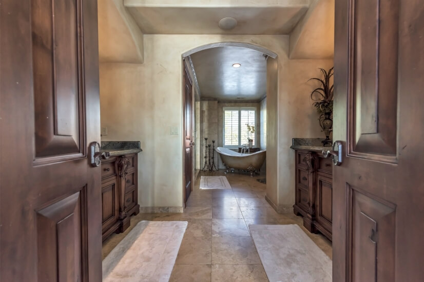 Enter your own private spa-deep relaxing bath w/ Mtn views.