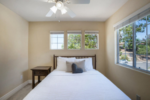 Stylish Queen Bedroom with Article Spindle Bed Frame & Helix