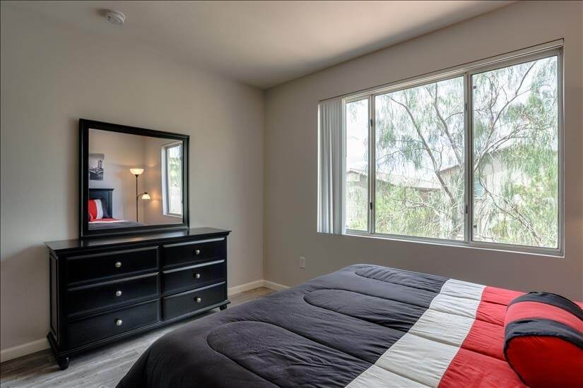Guest Bedroom with Vertical Blinds