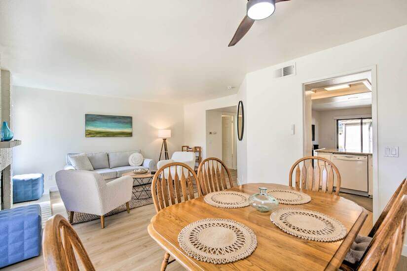 View from dining to kitchen