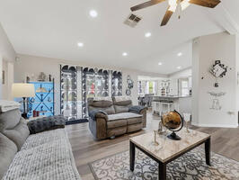 Open-Concept Living Room with Comfortable Sea