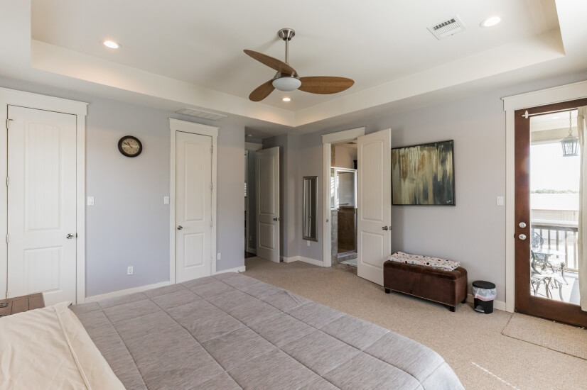 Master bedroom to the right is an outdoor deck