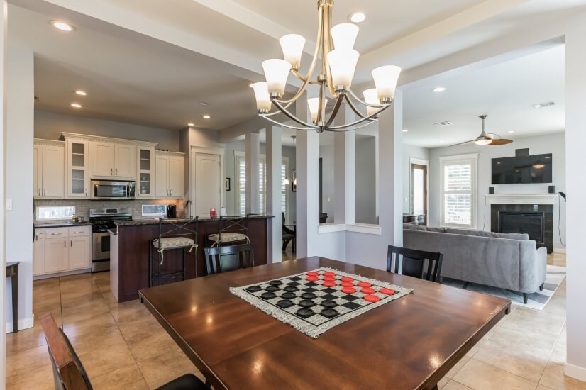 Dining room to kitchen and living area