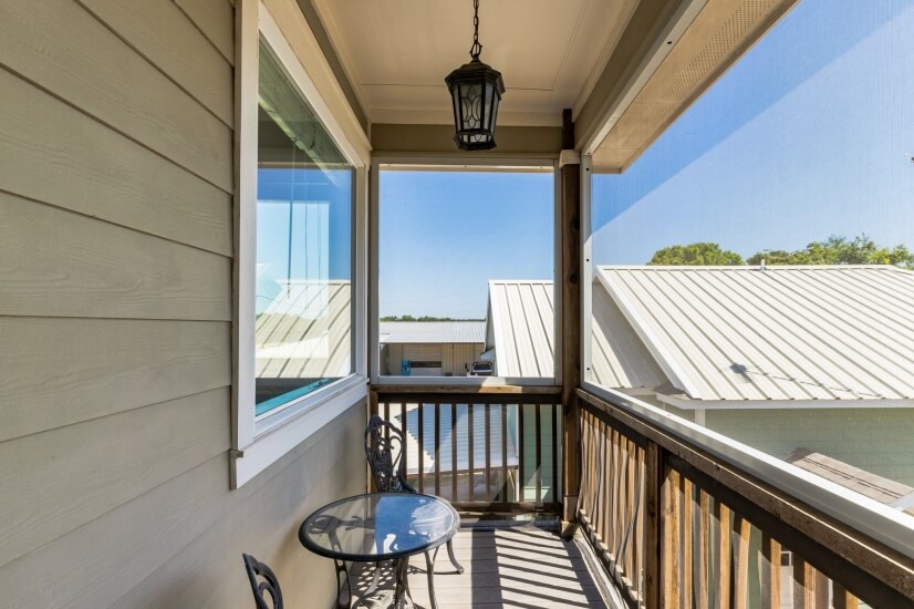 Deck off of the master bedroom. Great sunrises!