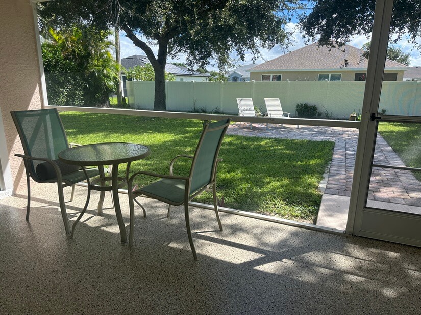Rear Lanai View to Back Yard