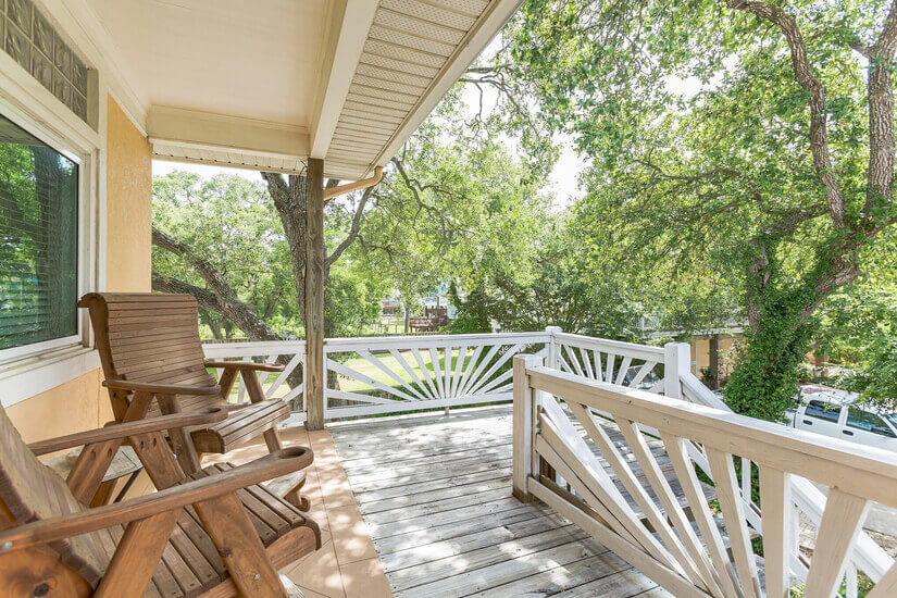 Upstairs porch off living room